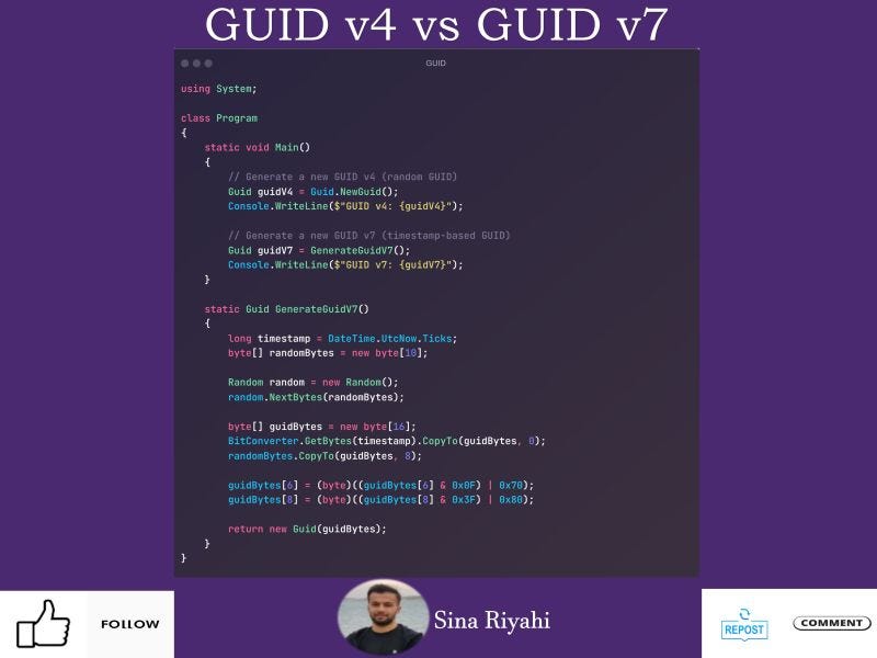 GUID v4 vs GUID v7