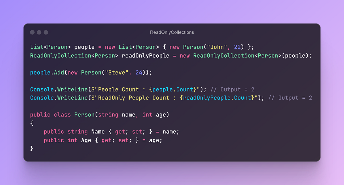Immutable vs Frozen vs Readonly Collections in .Net